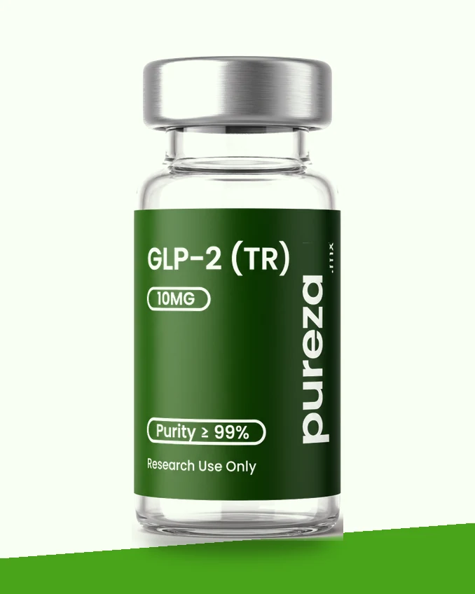 Vial de GLP-2 (TR) 10 mg, grado investigación, Pureza