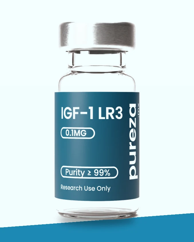 Vial de IGF-1 LR3 0.1 mg, grado investigación, Pureza