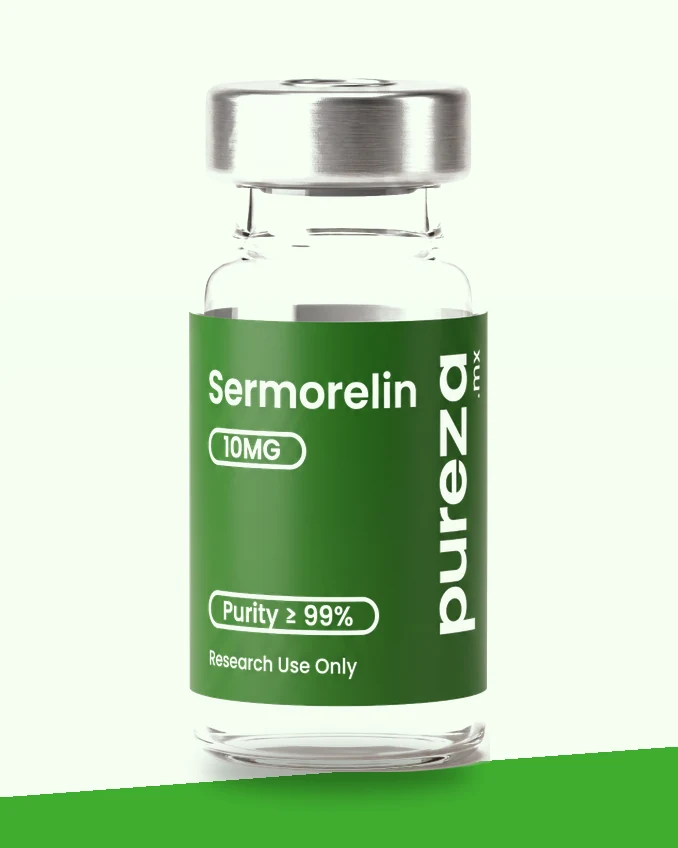 Vial de Sermorelin 10 mg, grado investigación, Pureza