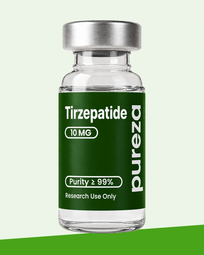 Vial de Tirzepatide 10 mg, grado investigación, Pureza