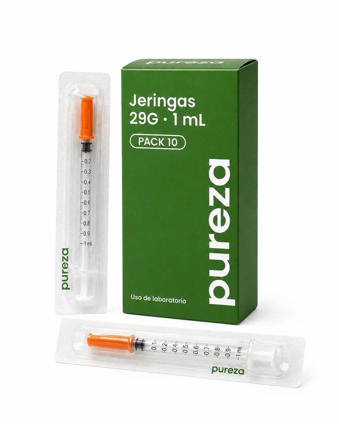Empaque de Jeringas Insulina 29G, Pack de 10, Pureza