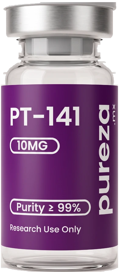 Vial de PT-141 10 mg, grado investigación, Pureza