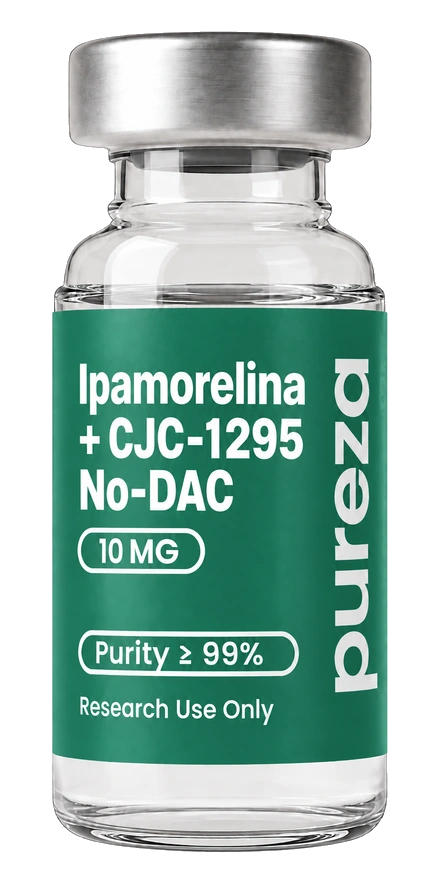Vial de Ipamorelina + CJC-1295 No-DAC 10 mg, grado investigación, Pureza