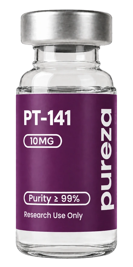 Vial de PT-141 10 mg, grado investigación, Pureza